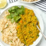 Easy Red Lentil Dal with Cilantro Lime Rice