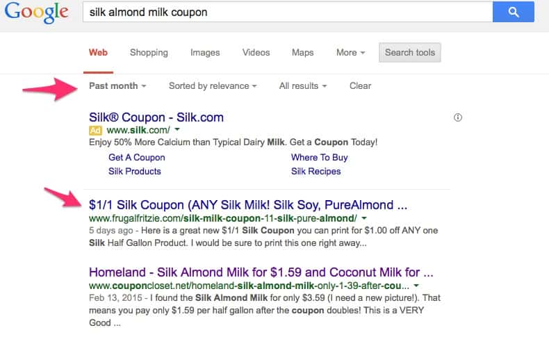 how to get a silk almond milk coupon