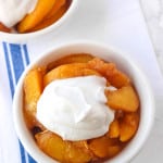Easy skillet peaches & cream for summer! Made in 5 minutes with one skillet.