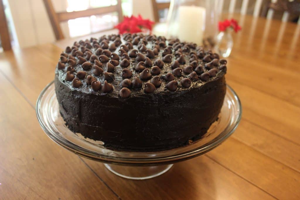 4 layer dark chocolate cake 