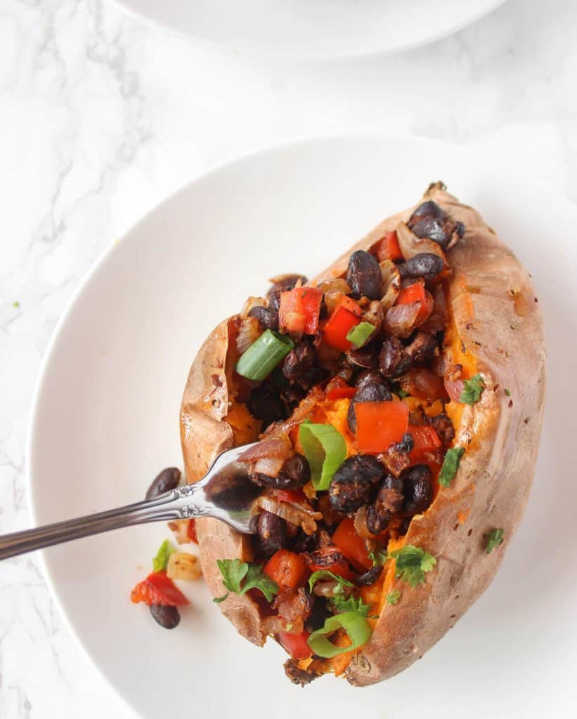 Easy Mexican Stuffed Sweet Potatoes- perfect meal cooking for one or two!