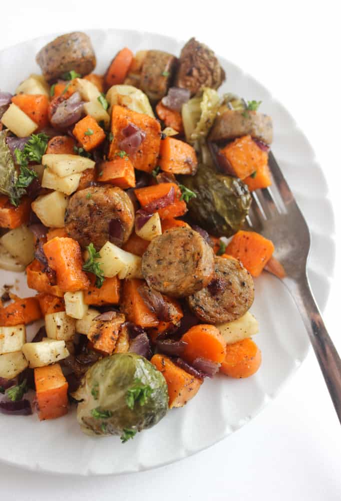 Easy One-Pan Chicken Sausage & Roasted Veggies - Healthy Liv