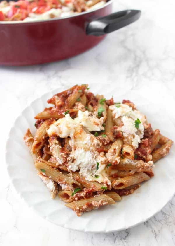 Cheesy OneSkillet Baked Ziti Healthy Liv