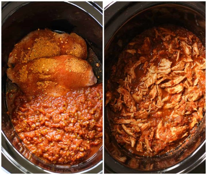 My family LOVED this easy shredded slow-cooker salsa chicken! // www.healthy-liv.com
