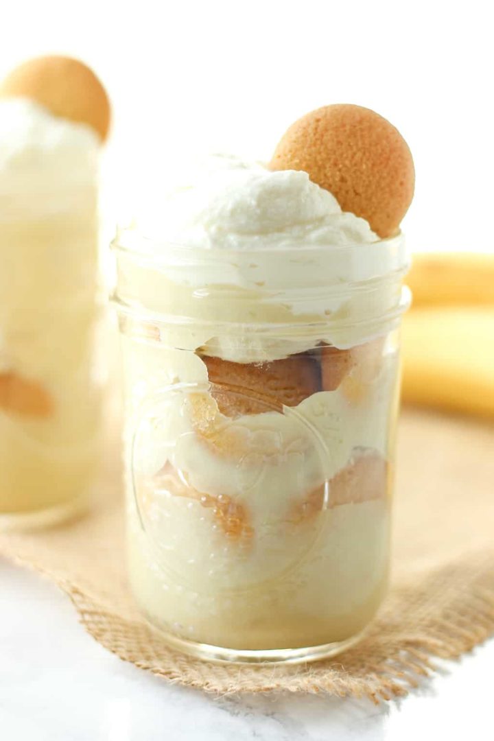 This mason jar banana pudding is 100% homemade and has all real ingredients!