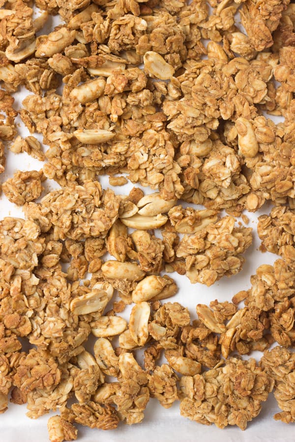 clusters of peanut butter granola