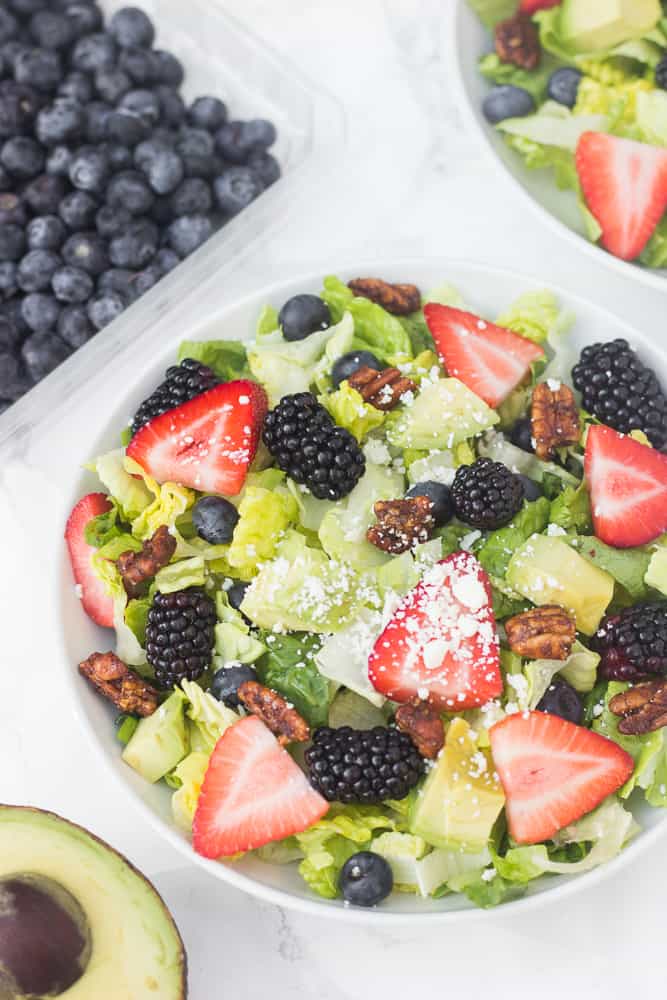 This berry salad is so good for an appetizer OR a main dish if you add grilled chicken!