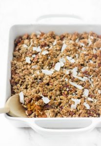 You'd never know this is healthy sweet potato casserole! And the crunchy oatmeal pecan topping is to die for.