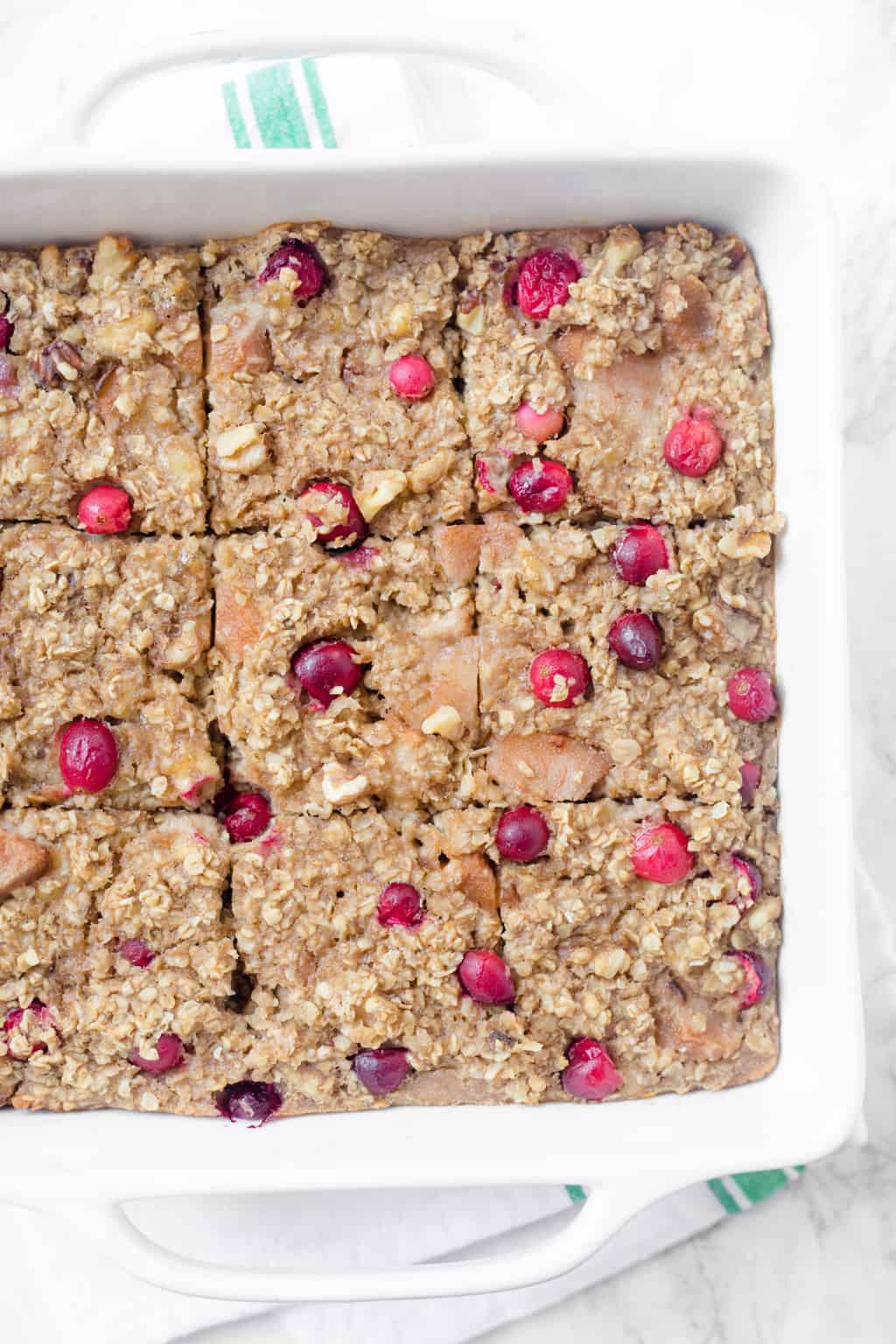 Cranberry Pear Walnut Baked Oatmeal - Healthy Liv