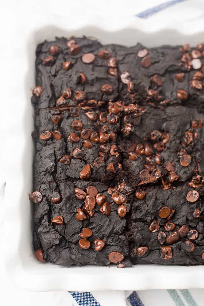 These are actually black bean brownies but you'd NEVER know! They're flourless, gluten-free, and naturally sweetened.