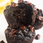 Flourless Peanut Butter Banana Chocolate Muffins