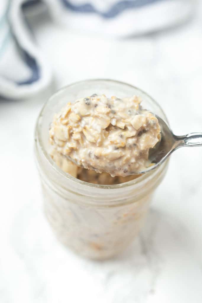 peanut butter oats in a jar