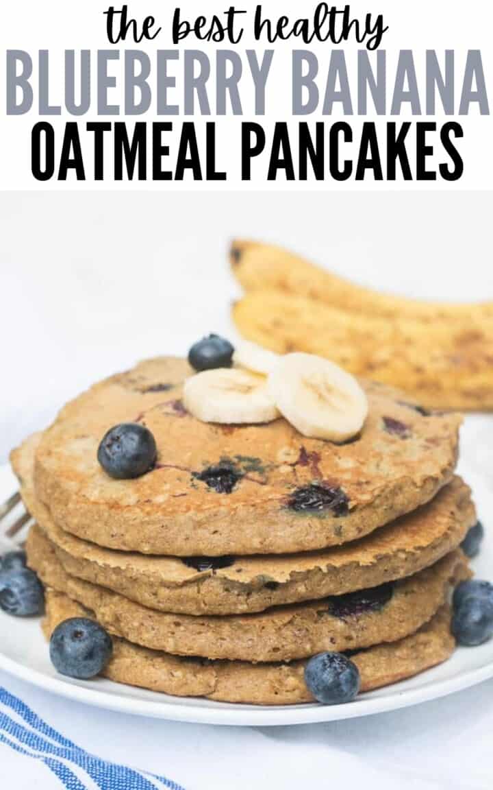 Blueberry Banana Oat Pancakes for One