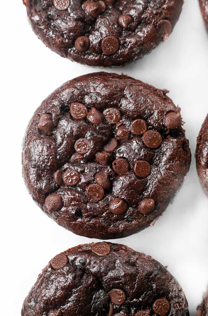Healthy double chocolate chip muffins